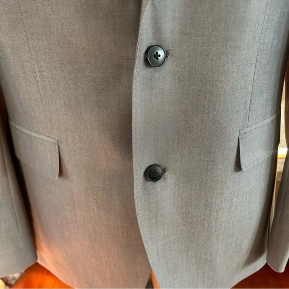 New JF J. Ferrar 2PC Suit Men 42L 33 X 32 Slim Fit Jacket Pants Gray